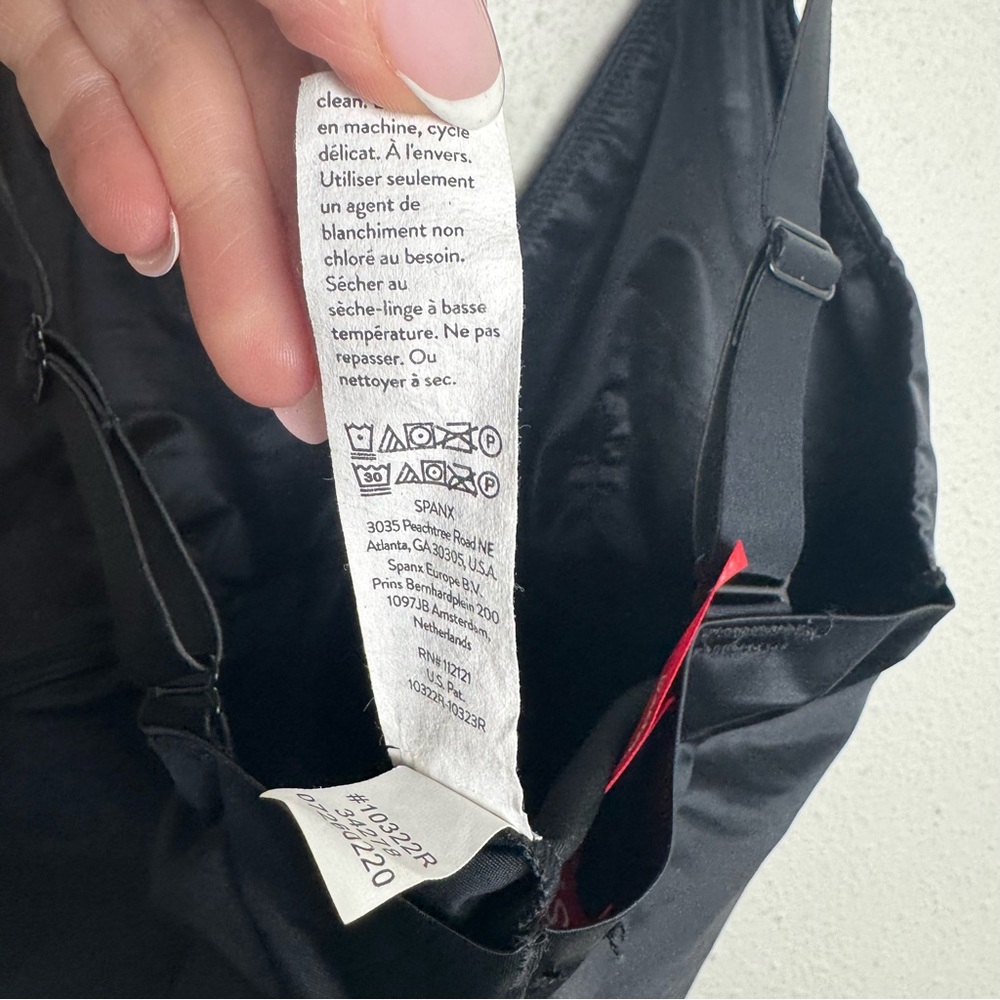 SPANX Black satin‎ thong bodysuit - Picture 7 of 9